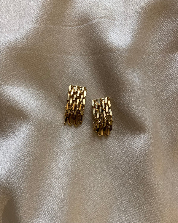 Vintage Golden Clip On Earrings