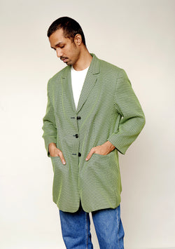 Timeless Elegance Green And Black Checkered Vintage Talior Jacket