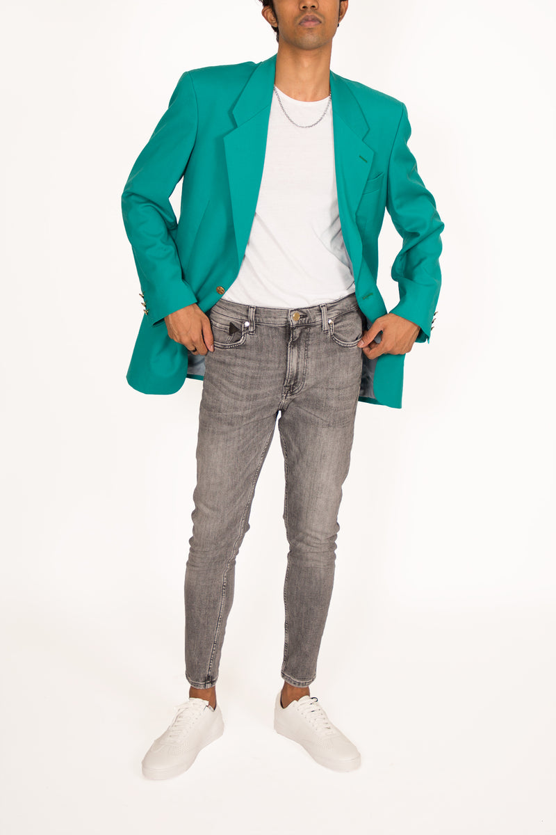 Buy Vintage '80s Pierre Cardin Turquoise Color Blazer Jacket for man on Bodements