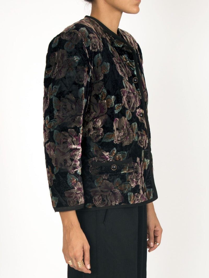 'Amelia' Floral Velvet Jacket
