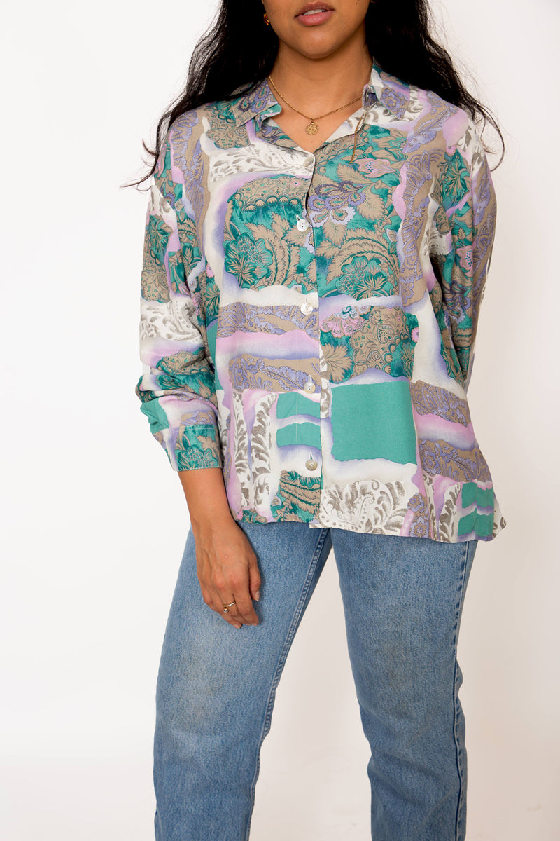 Buy Vintage Patchwork Ethnic Printed Shirt for woman on Bodements