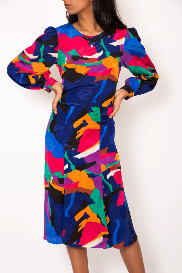 Buy 1980's Flashy Multi Coloured Dress on Bodements