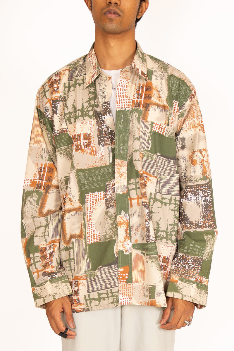 '80s Earthy Abstract Printed Unisex Shirt