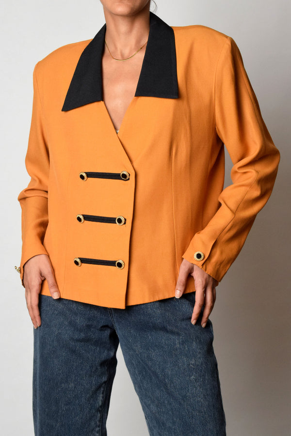 60's Mustard Jacket with Detailed Buttons