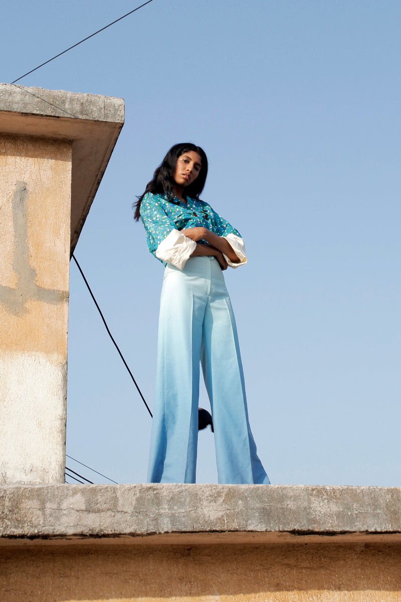 Buy Vintage '70s Ombre Blue Tapered Pants for woman on Bodements.com