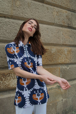 Buy Vintage "Drops" Psychedelic Short Sleeved Shirt for woman on Bodements