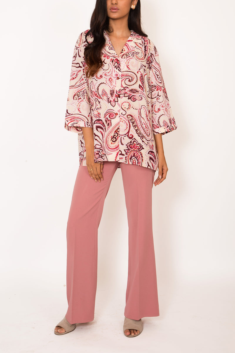 Buy Vintage Pink Paisley Printed Shirt for woman on Bodements