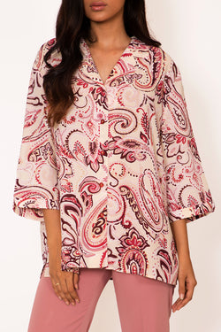 Buy Vintage Pink Paisley Printed Shirt for woman on Bodements