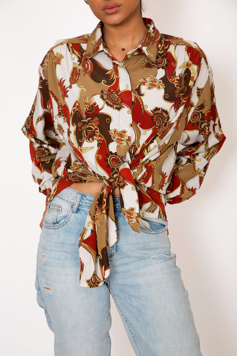 Buy Vintage 'Rococo' Printed Shirt for woman on Bodements