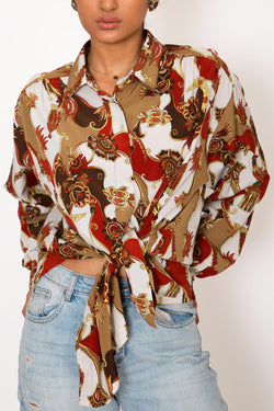 Buy Vintage 'Rococo' Printed Shirt for woman on Bodements
