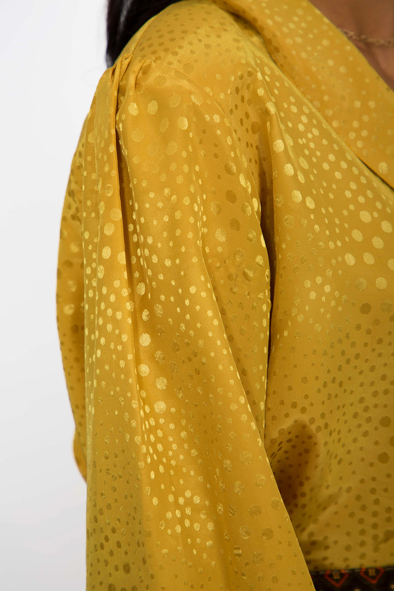 Buy Vintage Yellow Satin Blouse for woman on Bodements