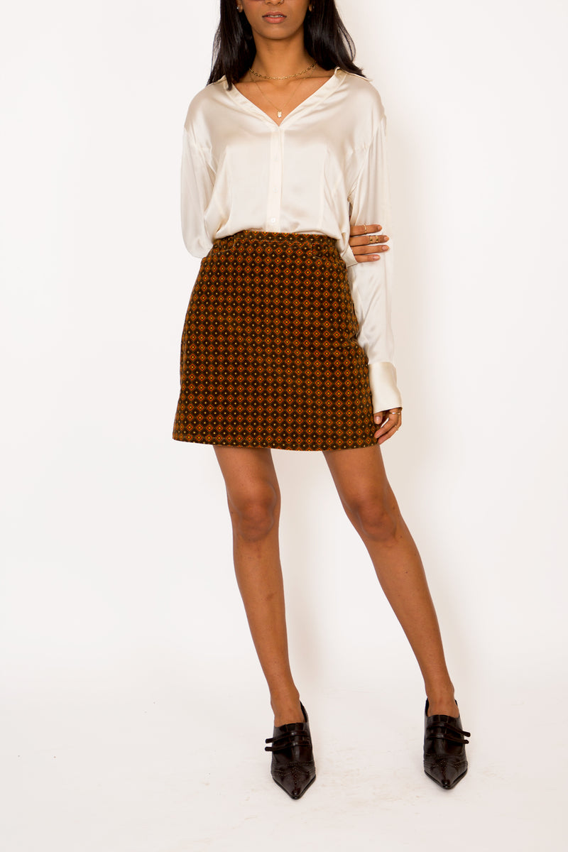 Buy Vintage '70s Printed A-Line Skirt on Bodements