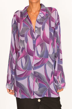'80s Fluid Shirt In Retro Psychedelic Print