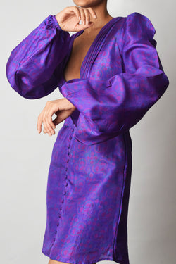 Upcycled Silk Deep Purple Short dress