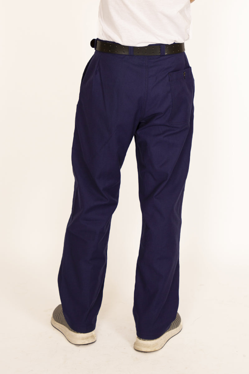 '80s Navy Blue Worker Pants