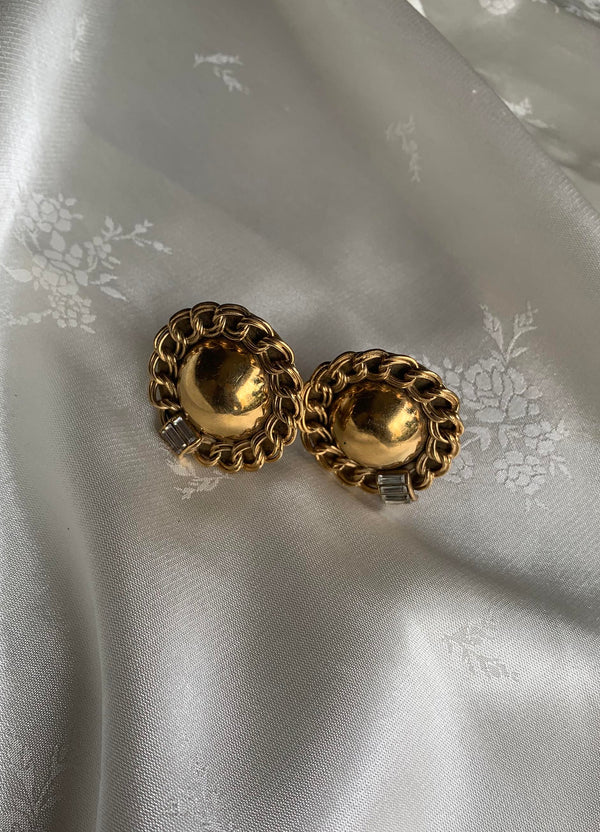 Vintage Gold earrings with Stones