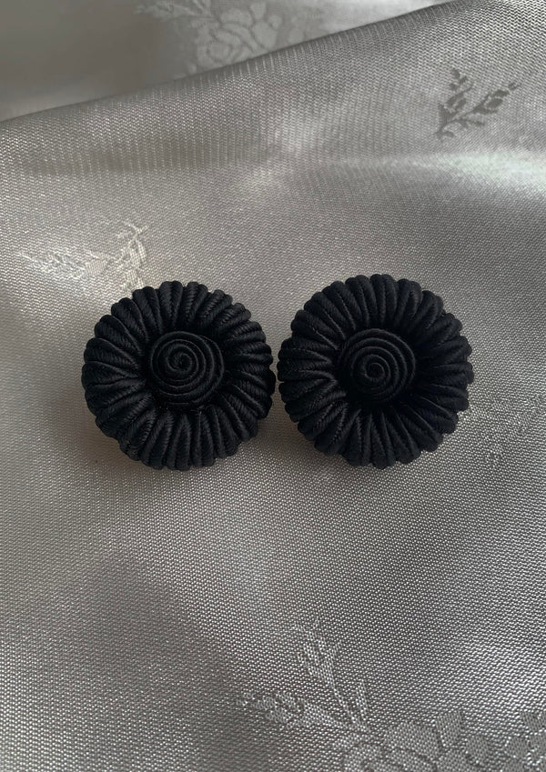 Vintage Black Cloth Earrings