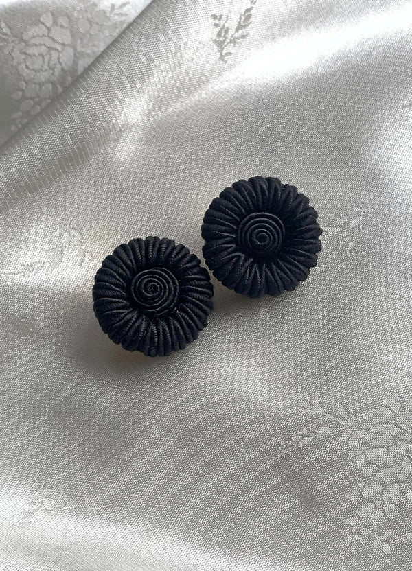 Vintage Black Cloth Earrings