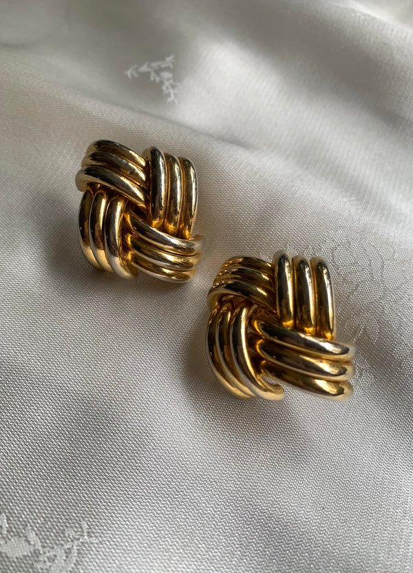 90's Golden Square earrings