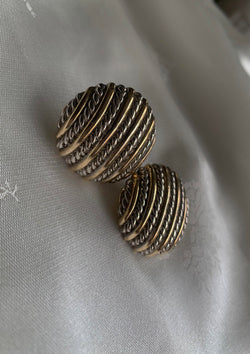 90's Vintage "Silver Circle" Earrings