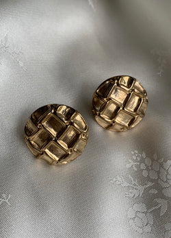 Vintage Gold Waffle earrings