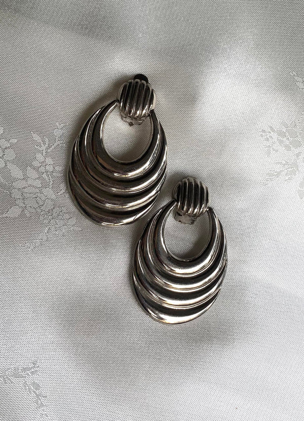 Vintage Silver Shell Shape Earrings