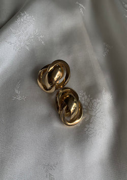 '80's Vintage Gold Chain Loop Earrings
