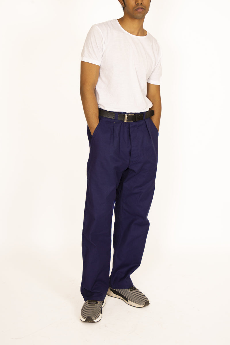 '80s Navy Blue Worker Pants