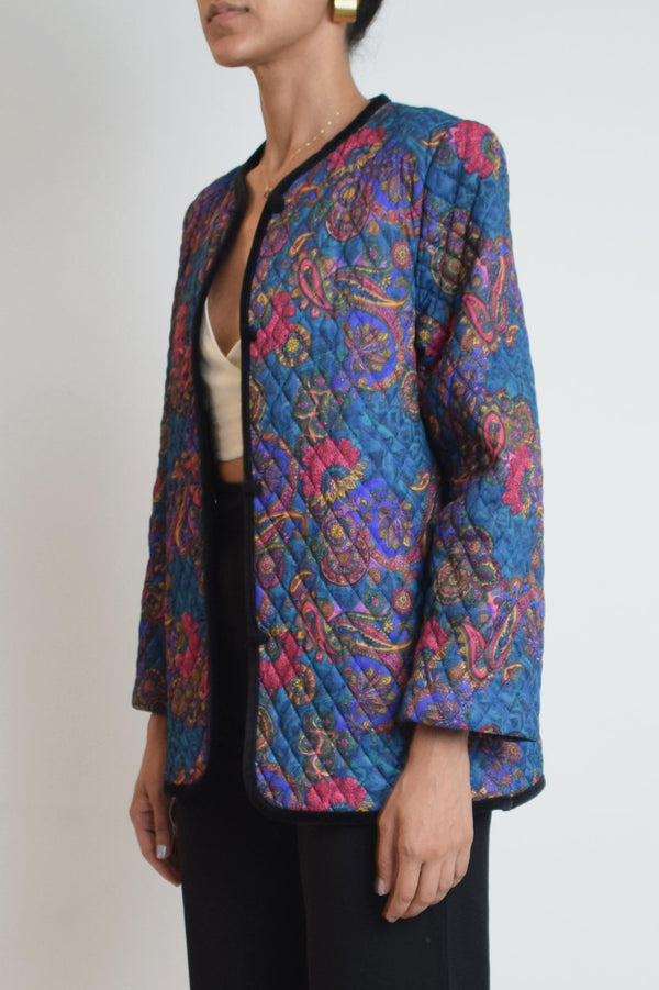 '90's "Ezra" Paisley Printed Quilted Jacket