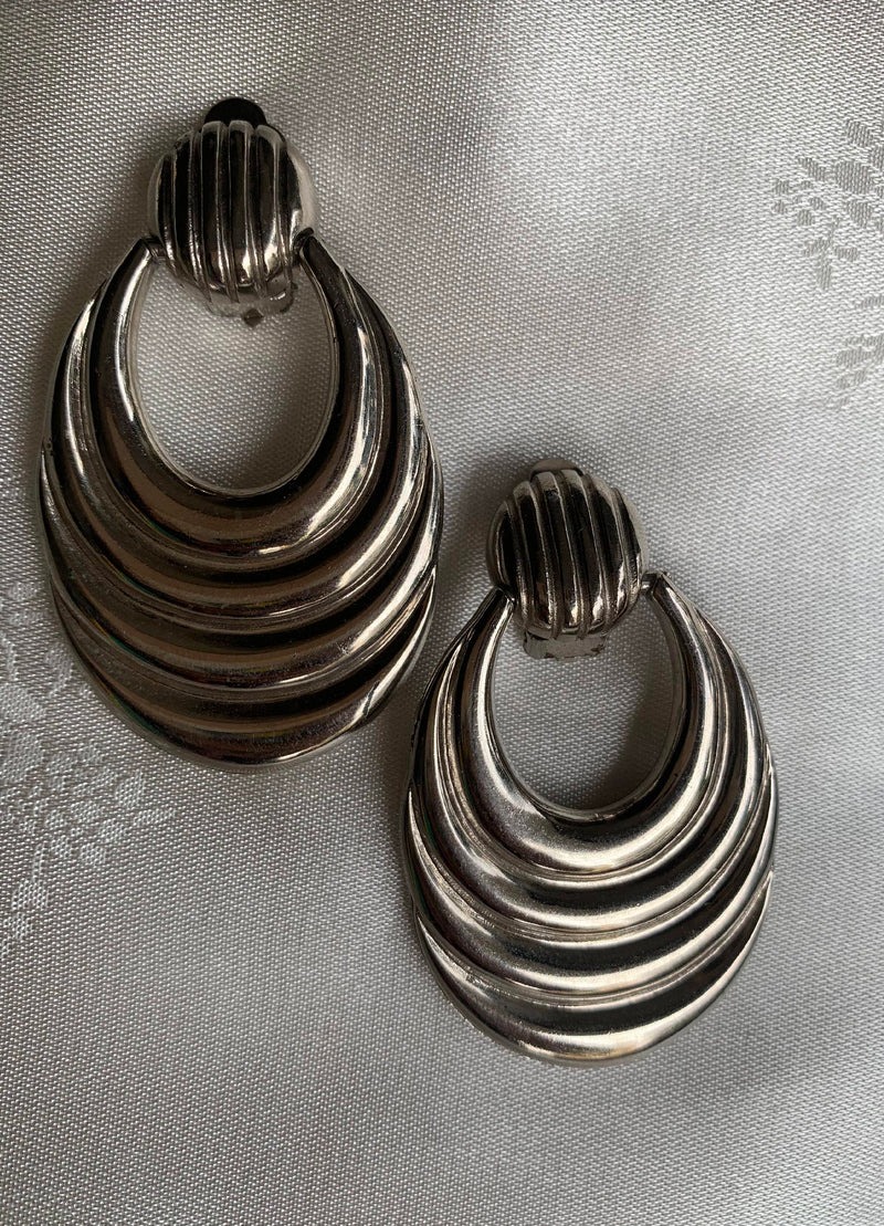 Vintage Silver Shell Shape Earrings